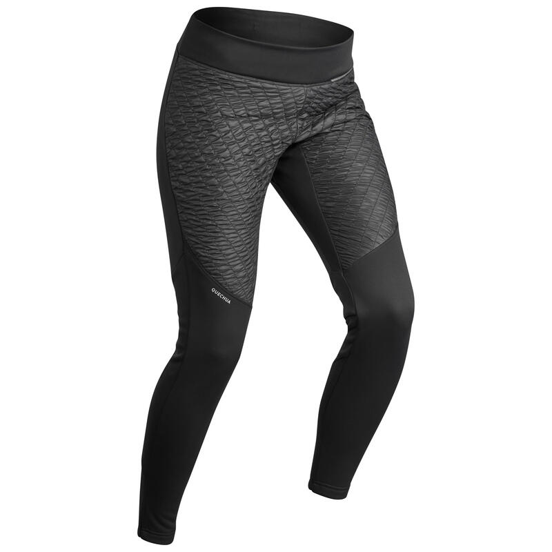 Női leggings téli túrázáshoz SH500 Warm, vízlepergető, fekete