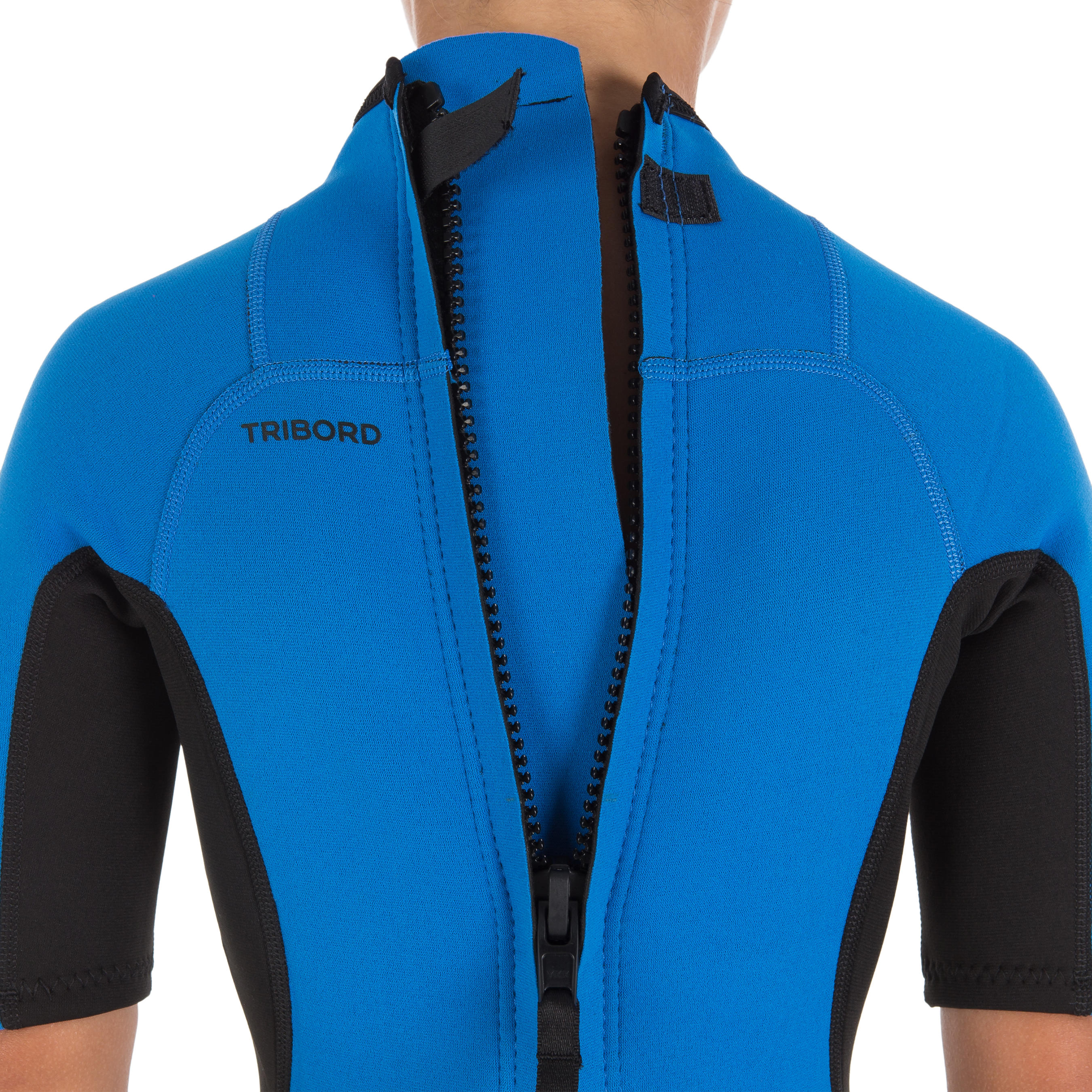 100 Children's Neoprene Shorty Surfing Wetsuit - Blue 2/13