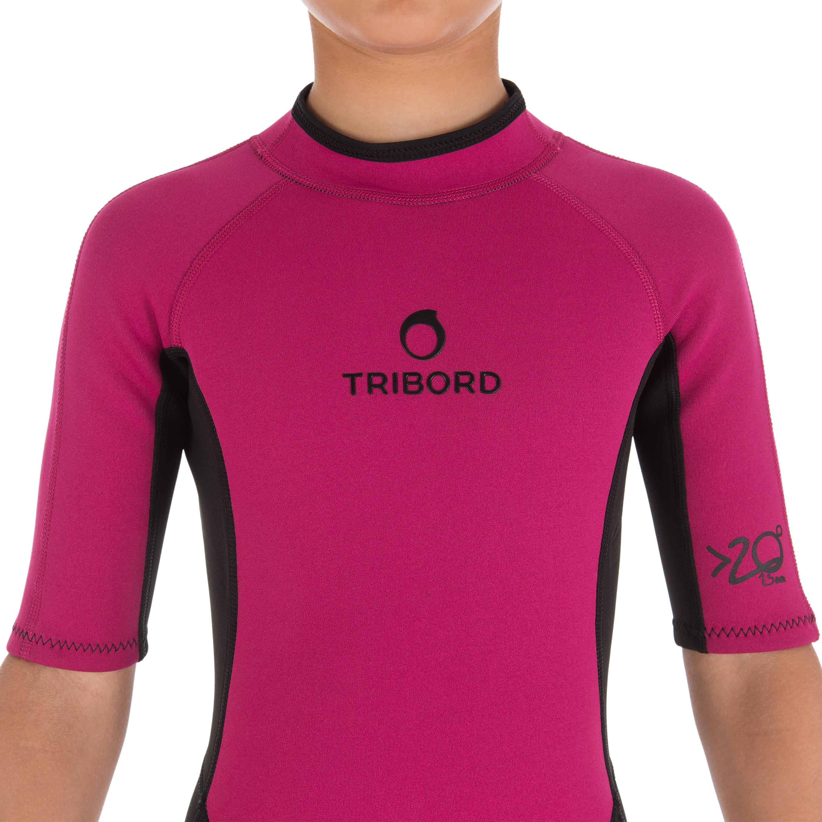 100 Children's Neoprene Shorty Surfing Wetsuit - Purple 5/13