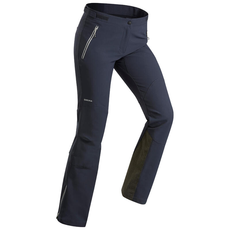 Pantalon de neige pour femmes, pantalon de ski chaud d'hiver avec genoux  renforcés, pantalon de randonnée coupe-vent et imperméable (couleur : bleu