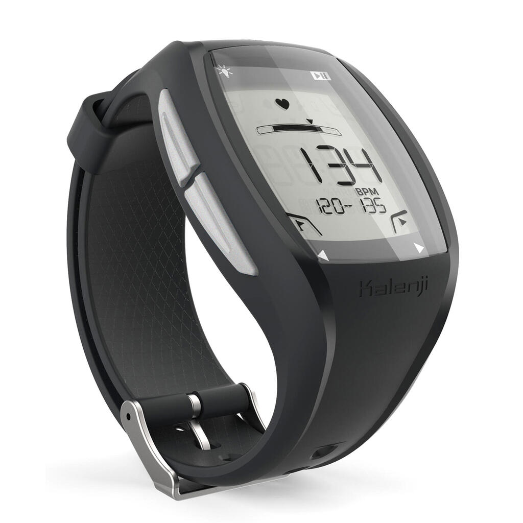 Reloj con cronómetro de Running	Kalenji hr300 carrera negro