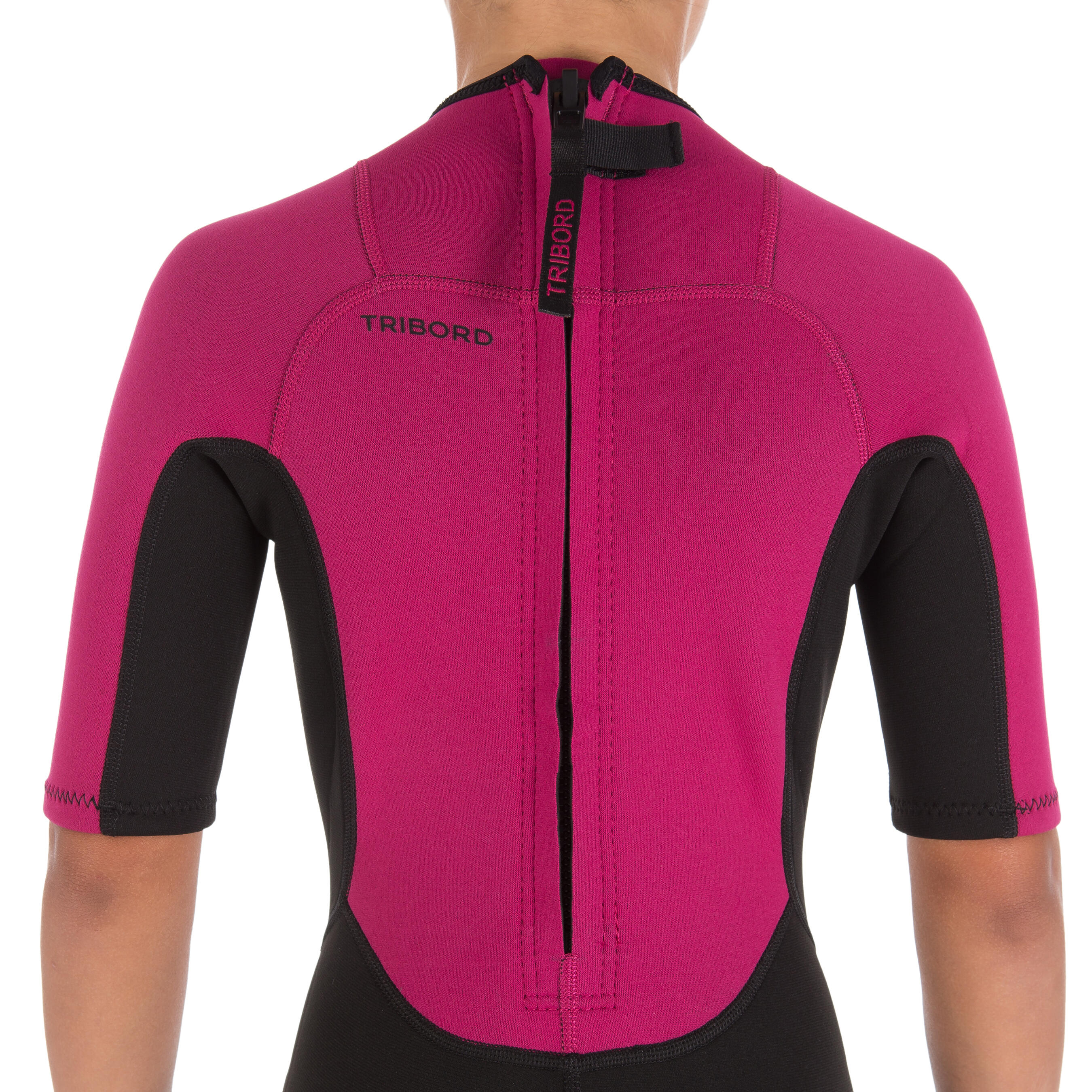 100 Children's Neoprene Shorty Surfing Wetsuit - Purple 3/13