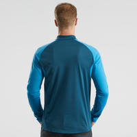 Camiseta cálida manga larga hombre senderismo - SH100 WARM - Azul 