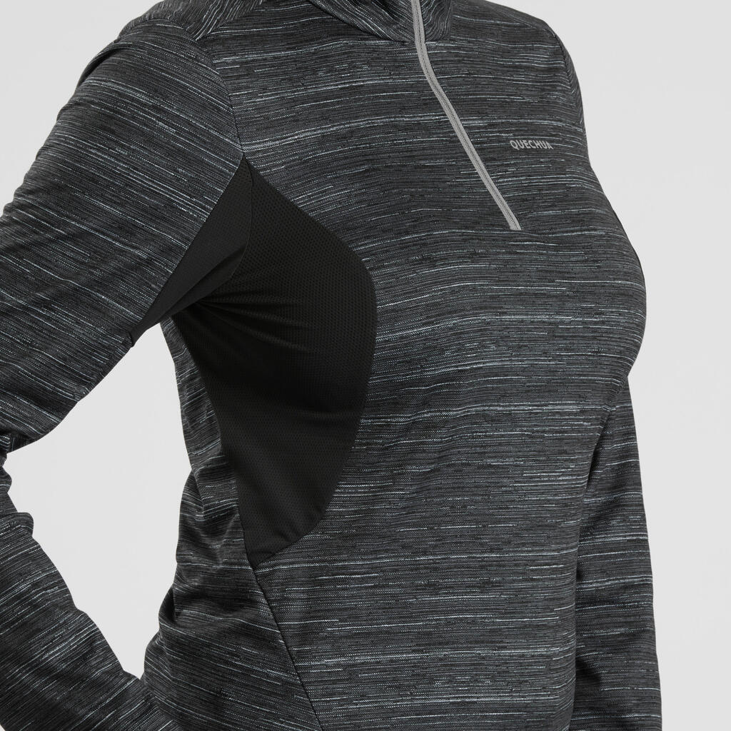 Langarmshirt Winterwandern SH500 Warm Damen grau