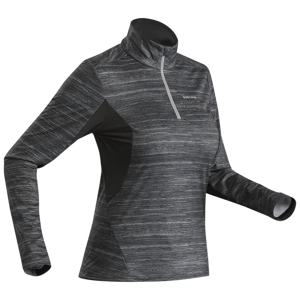 Langarmshirt Winterwandern SH500 Warm Damen grau