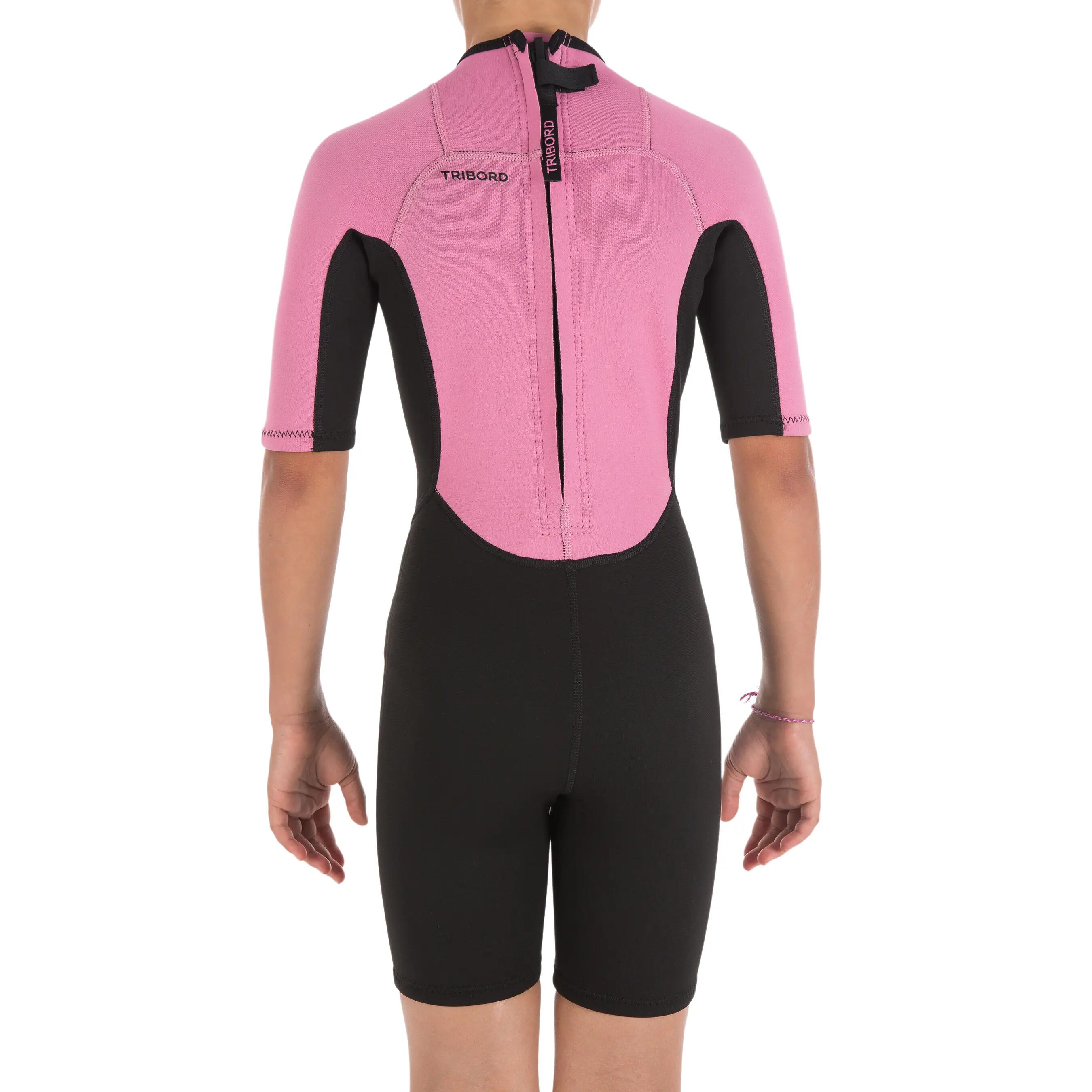 100 Children's Neoprene Shorty Surfing Wetsuit - Pink 12/13