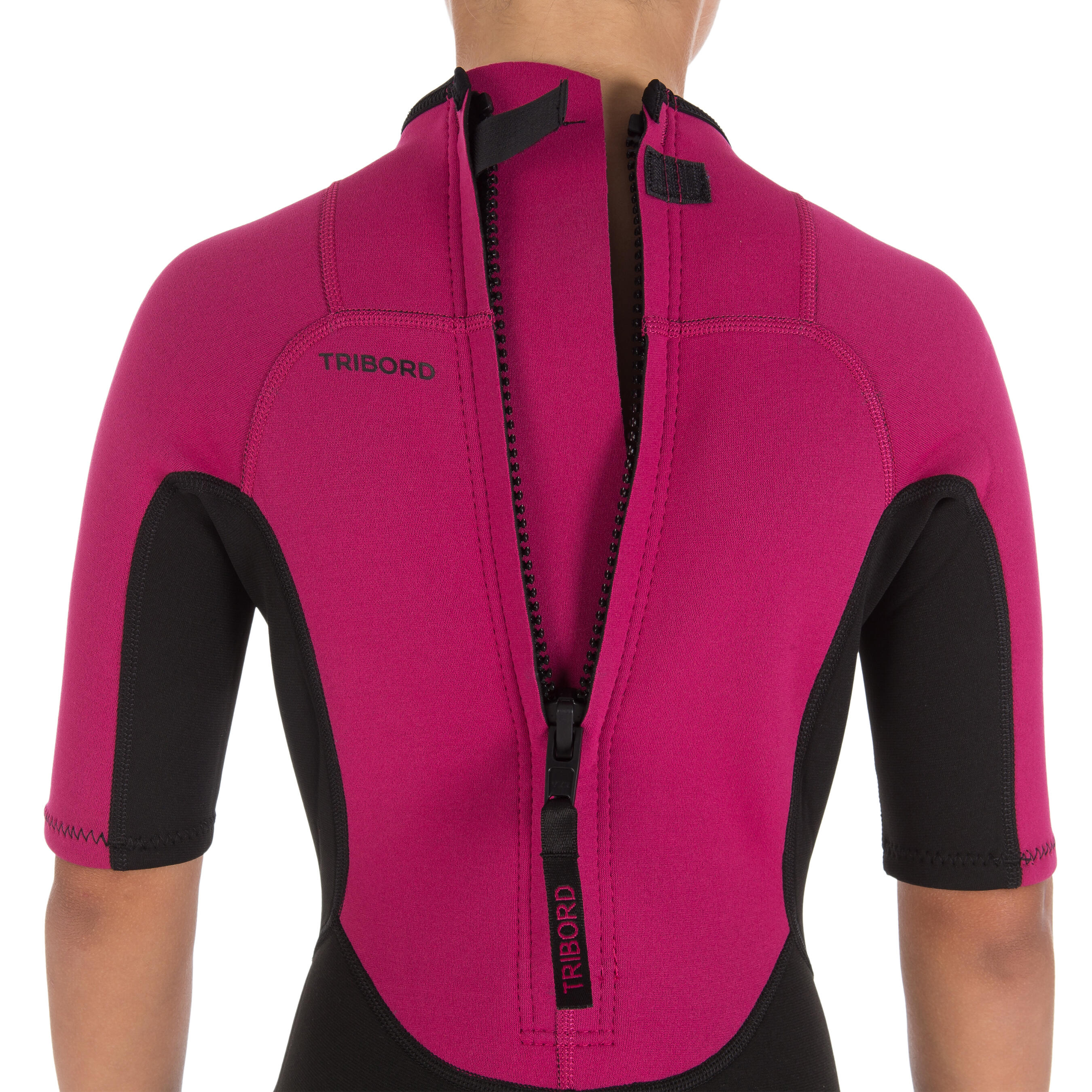 100 Children's Neoprene Shorty Surfing Wetsuit - Purple 2/13