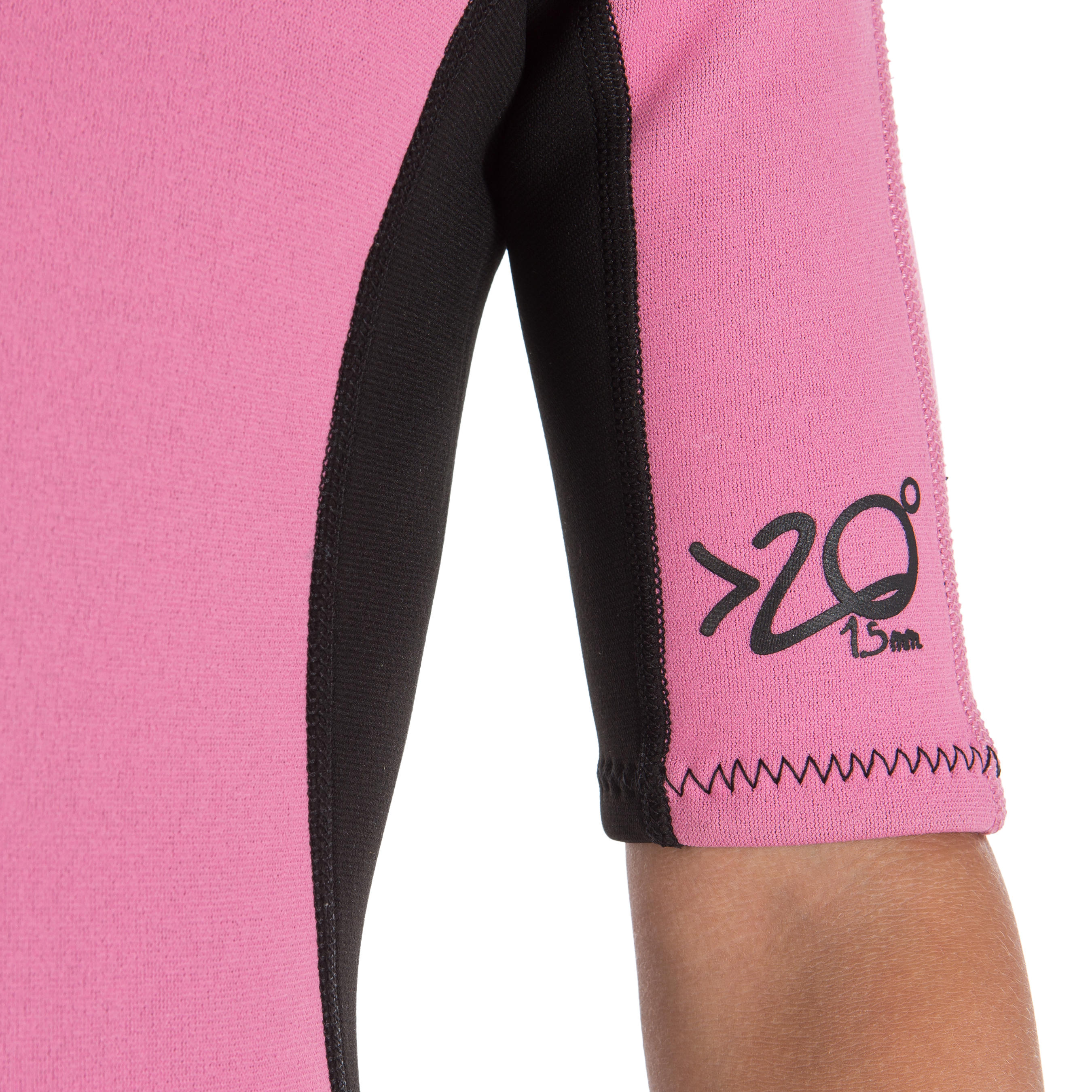 100 Children's Neoprene Shorty Surfing Wetsuit - Pink 5/13