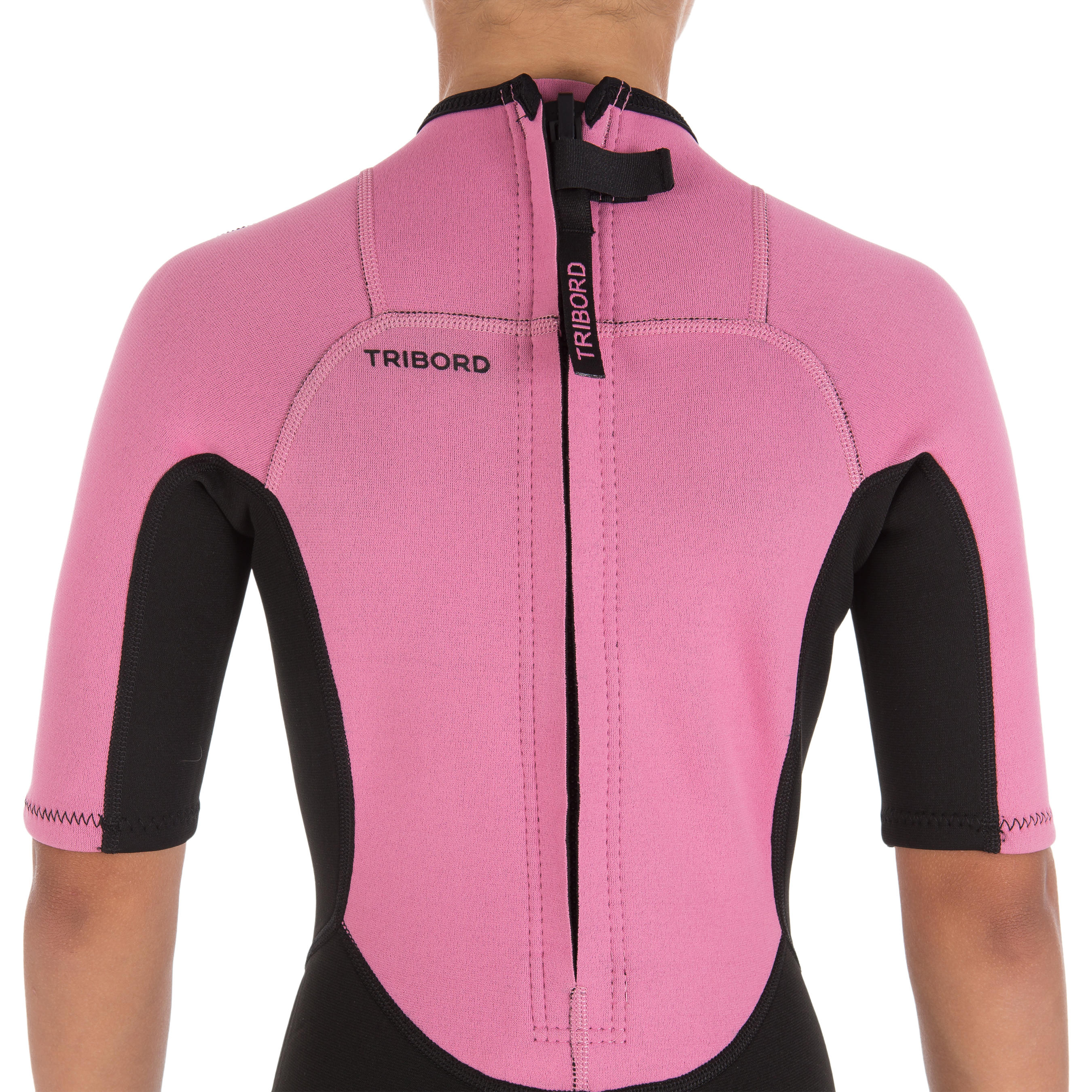 100 Children's Neoprene Shorty Surfing Wetsuit - Pink 3/13