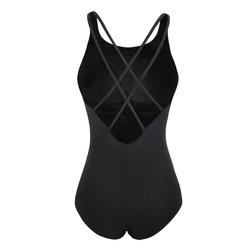 Riana Women's One-Piece Swimsuit + black