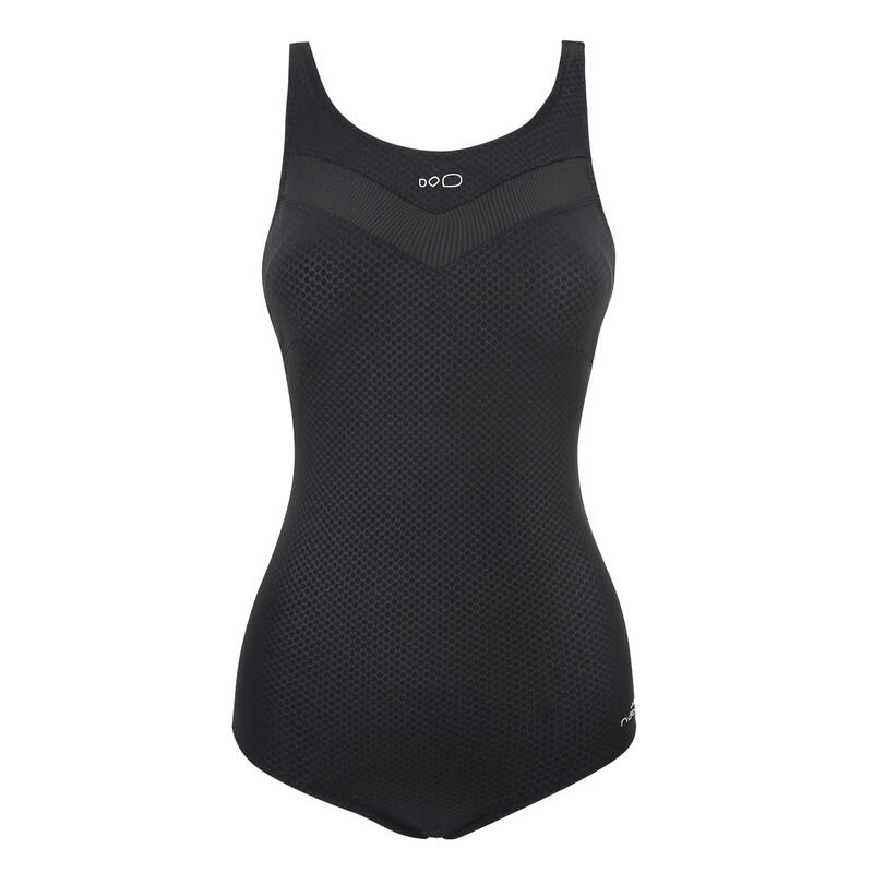 Riana Women's One-Piece Swimsuit + black