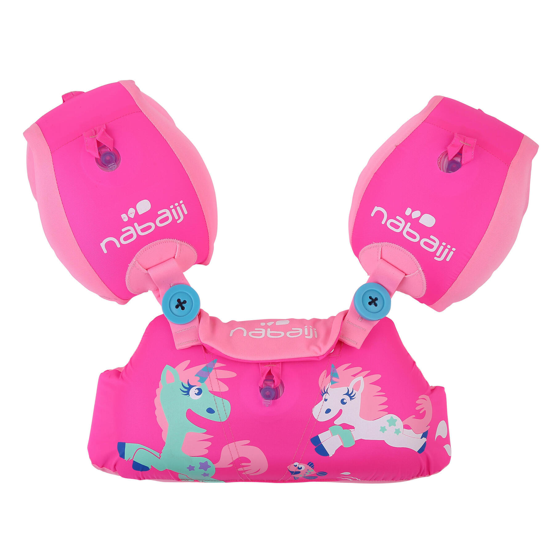 BRASSARDS-CEINTURE DE NATATION ÉVOLUTIF TISWIM ENFANT ROSE IMPRIMÉ "LICORNE"