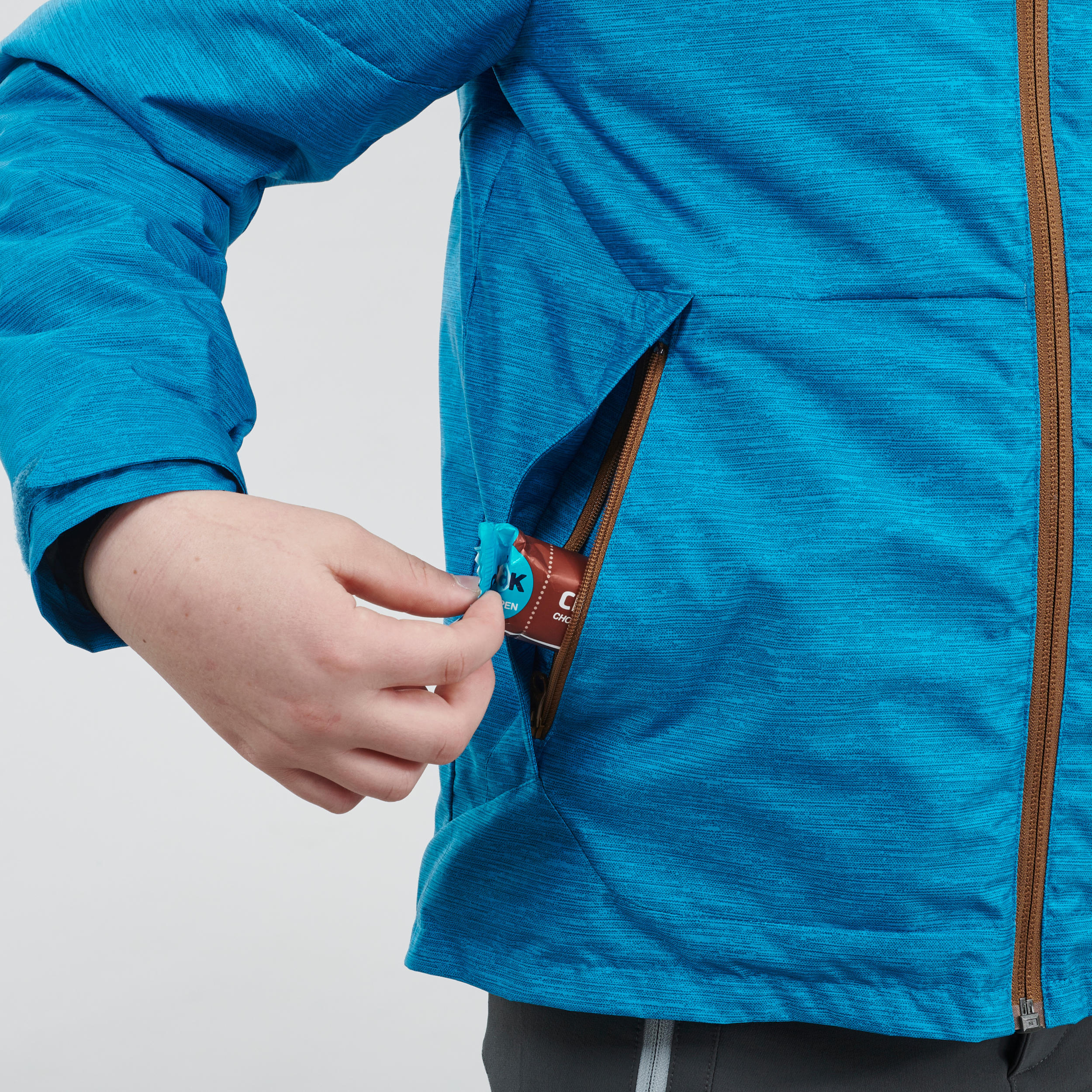 Boy's 8-14 years warm Snow Hiking jacket SH100 WARM - Blue 16/17