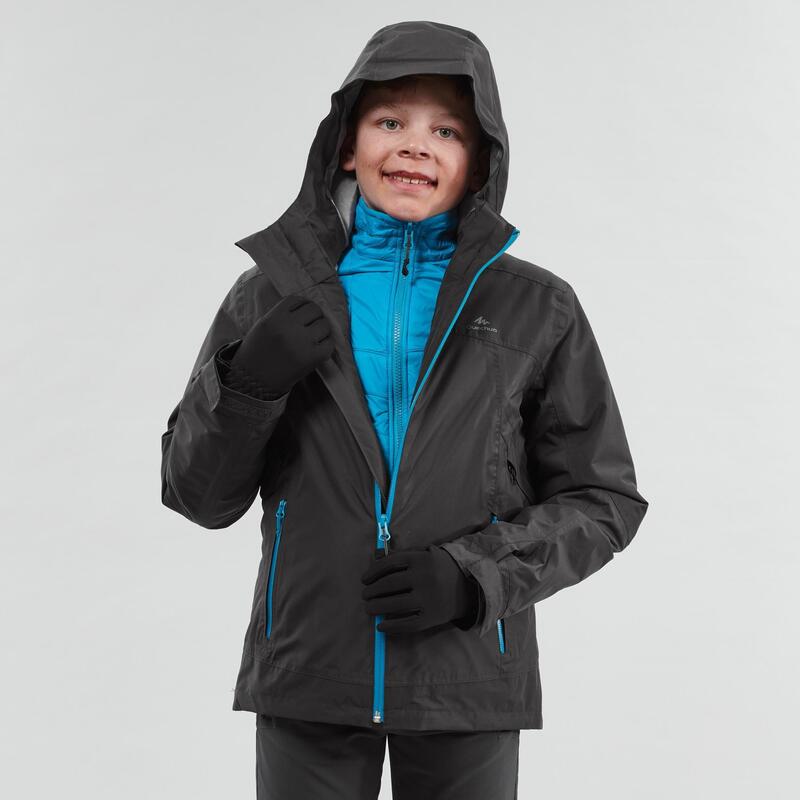 Giacca montagna bambina 8-14 anni SH500 X- WARM 3in1 nera