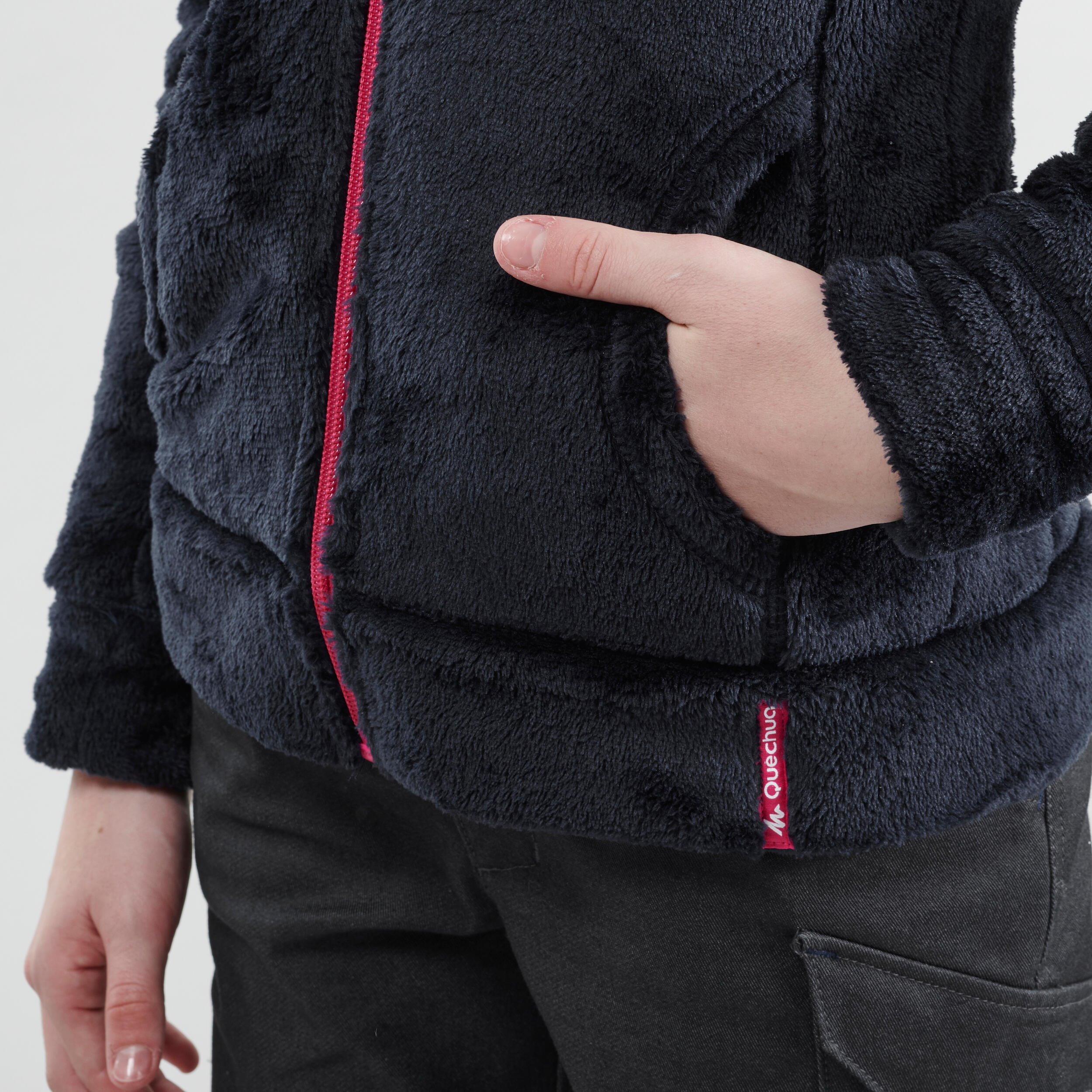 Kids’ warm hiking fleece jacket NH500 - 7-15 years Zip - Navy Blue 10/11