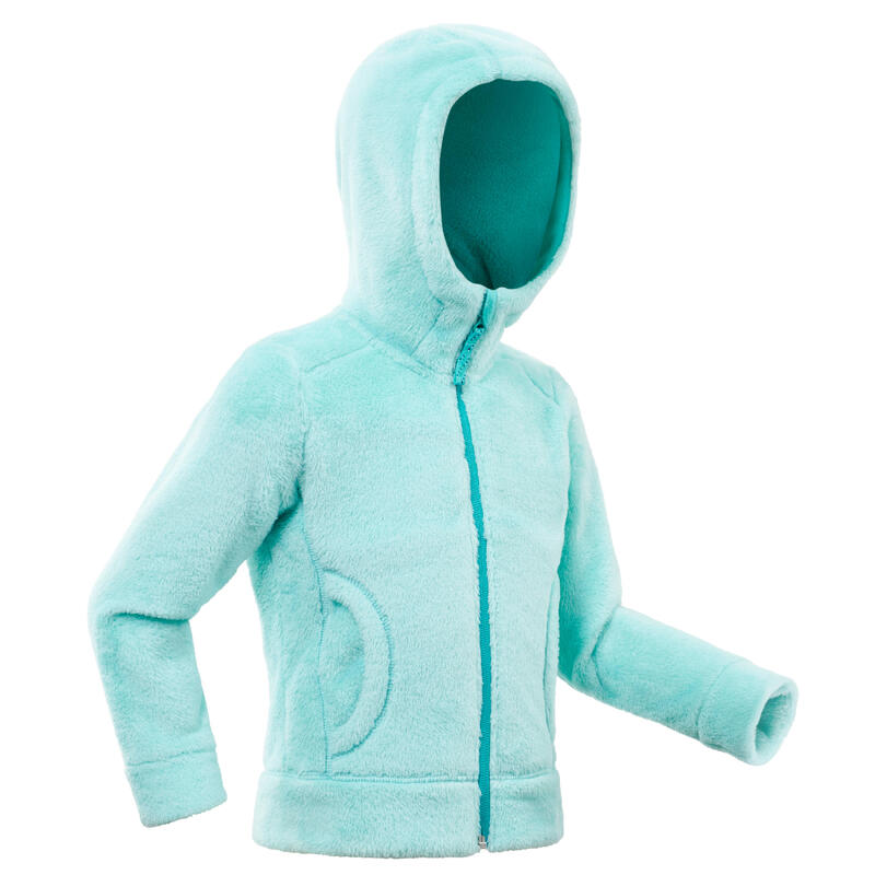 Girls Hiking Warm Hoodie Fleece Jacket Quechua Decathlon