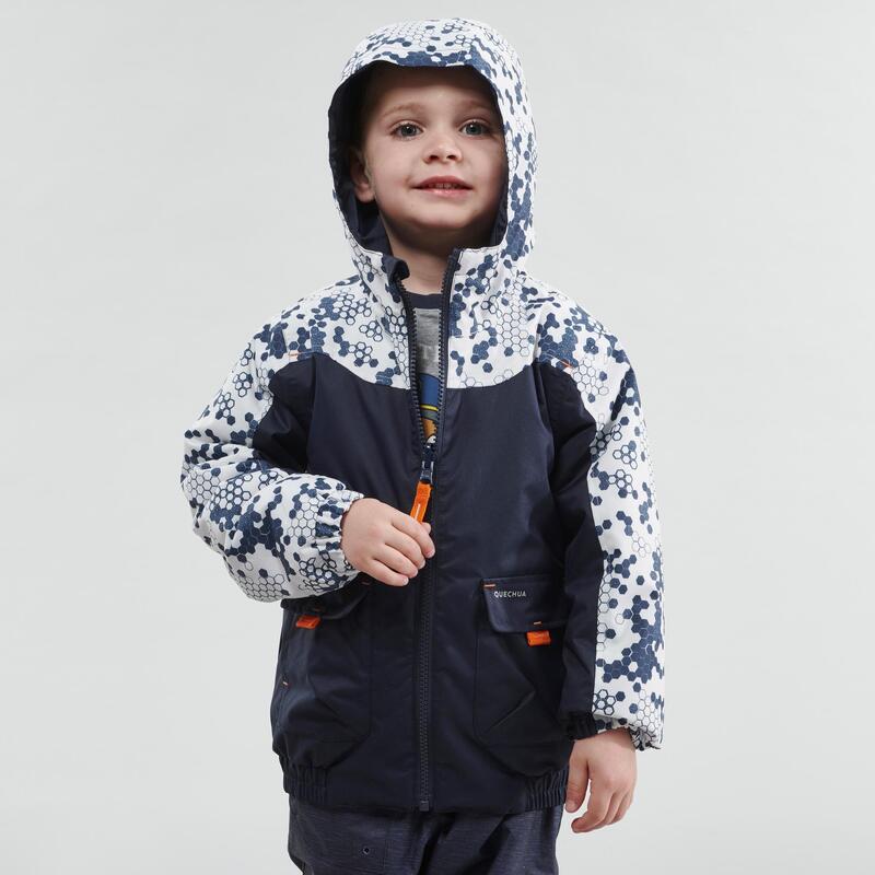 Gyerek kabát téli túrázáshoz SH100 Warm, vízhatlan, 2-6 éveseknek, sötétkék