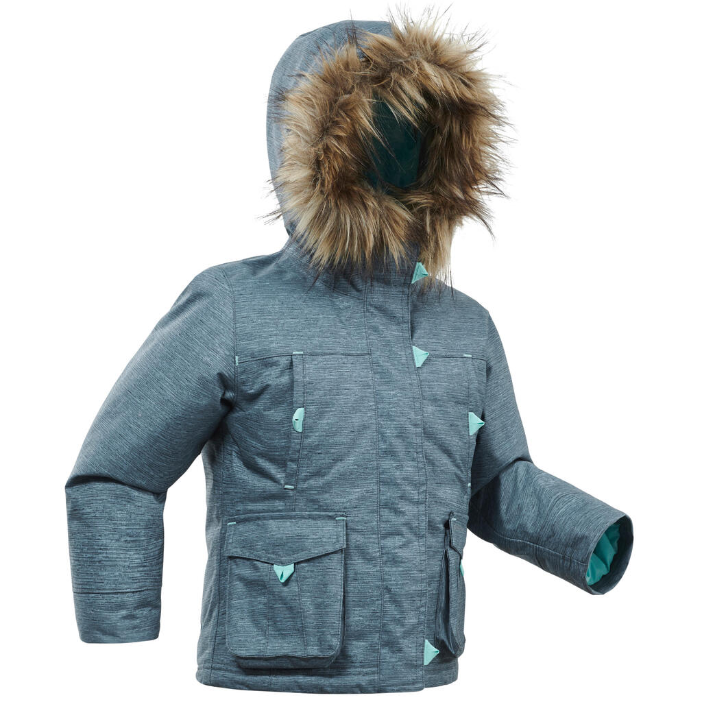 Winterjacke Parka Winterwandern SH500 U-Warm wasserdicht Kinder Gr. 92–116 blau