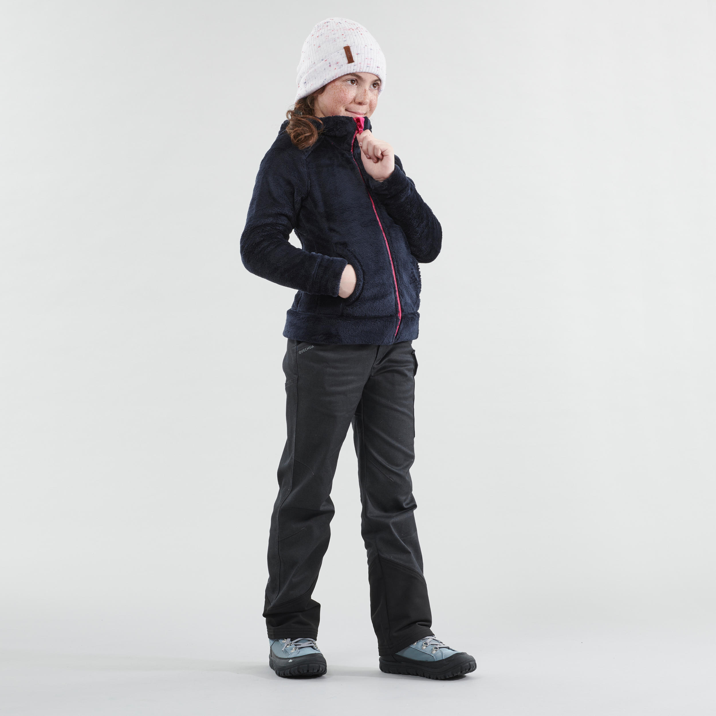 Fleecejacke Kinder Gr.122–170 warm Wandern - MH500 marineblau  5/9