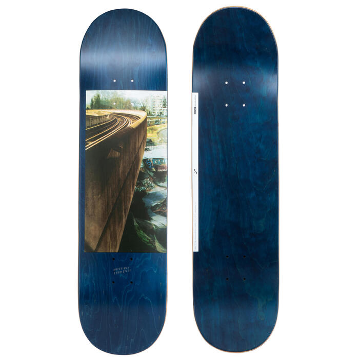 Planche de skate DECK 120 taille 8.5" couleur rouge. Oxelo Decathlon