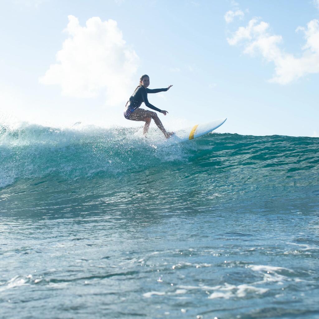 Γυναικεία μακρυμάνικη μπλούζα για surf με προστασία από UV - Μαύρο