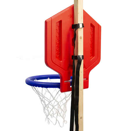 Hoop 500 Kids'/Adult Basketball Hoop - Blue/Red Transportable.
