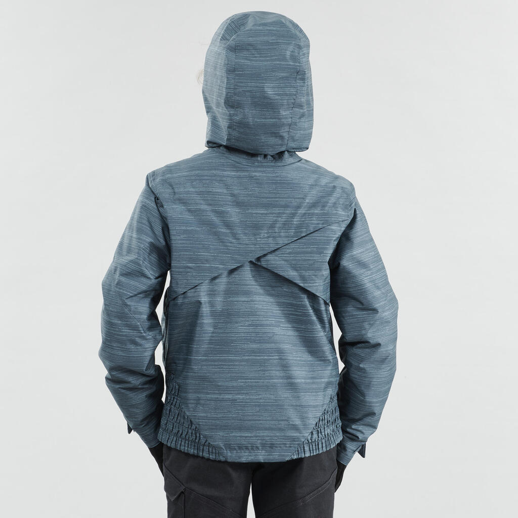 Winterjacke Winterwandern SH100 warm wasserdicht Kinder Mädchen 8–14 Jahre grau