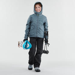 Veste chaude imperméable de randonnée neige SH100 WARM fille 8-14 ans grise
