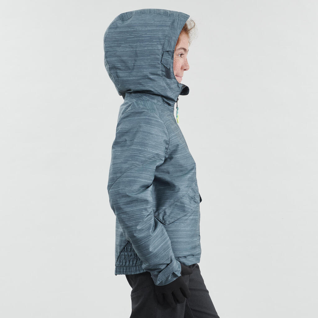 Winterjacke Winterwandern SH100 warm wasserdicht Kinder Mädchen 8–14 Jahre grau