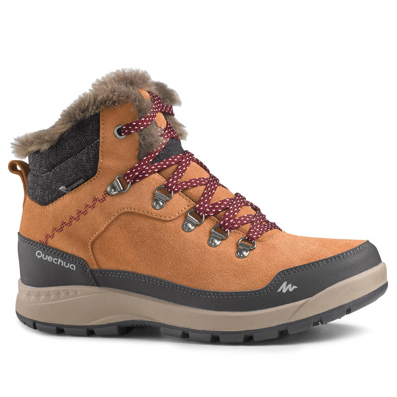 Women Snow Hiking Shoes SH500 X-Warm Mid- Camel