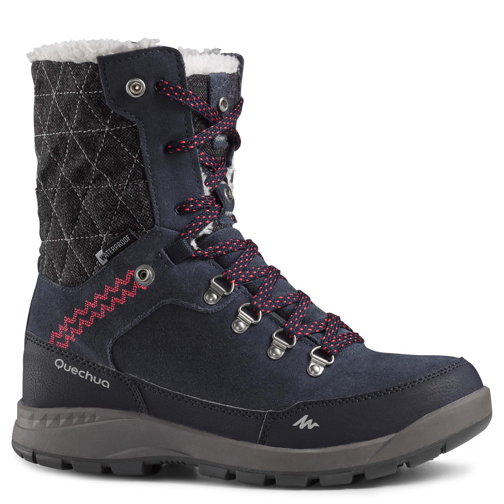 Chaussures de randonnée neige femme SH500 xwarm high bleu Quechua