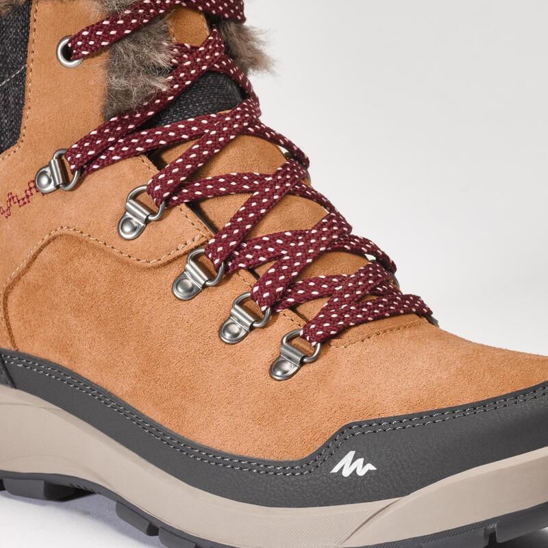 Warme waterdichte wandelschoenen voor de sneeuw dames SH500 X-WARM mid