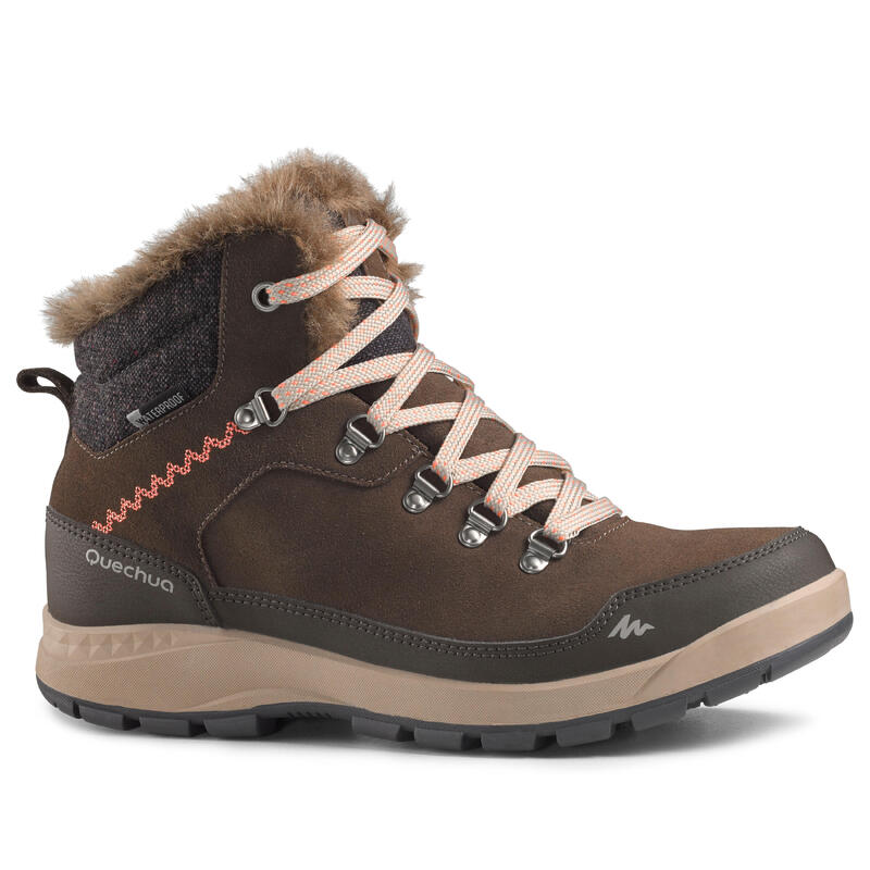 Chaussures de randonnée neige femme SH500 x-warm mid café