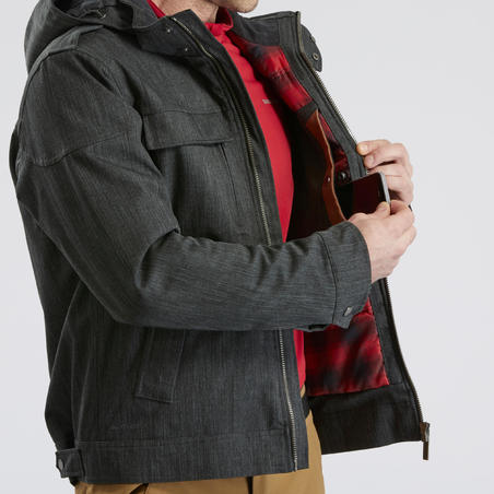 Siva muška jakna za planinarenje po snegu SH500 X-WARM