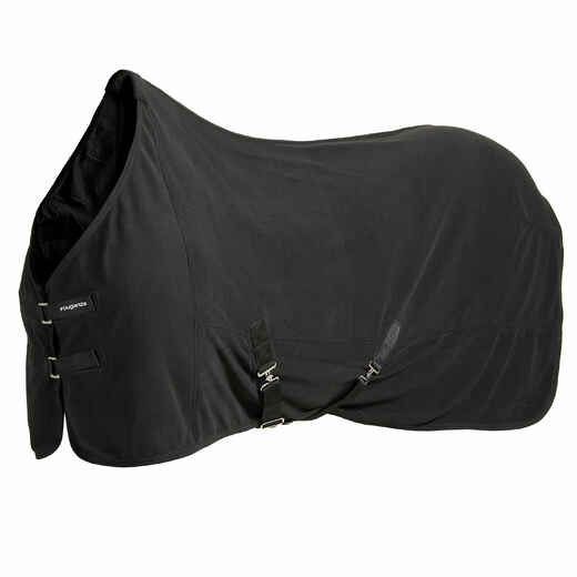 
      Horse Riding Fleece Stable Sheet for Horse and Pony Polar Basic - Black
  