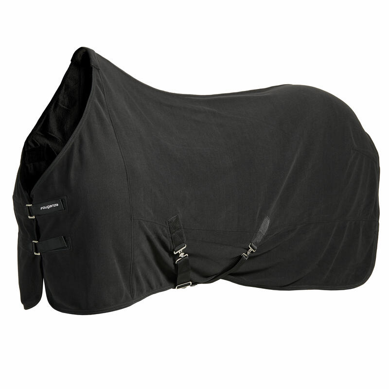 Manta cuadra equitación Polar basic caballo/poni Fouganza negro
