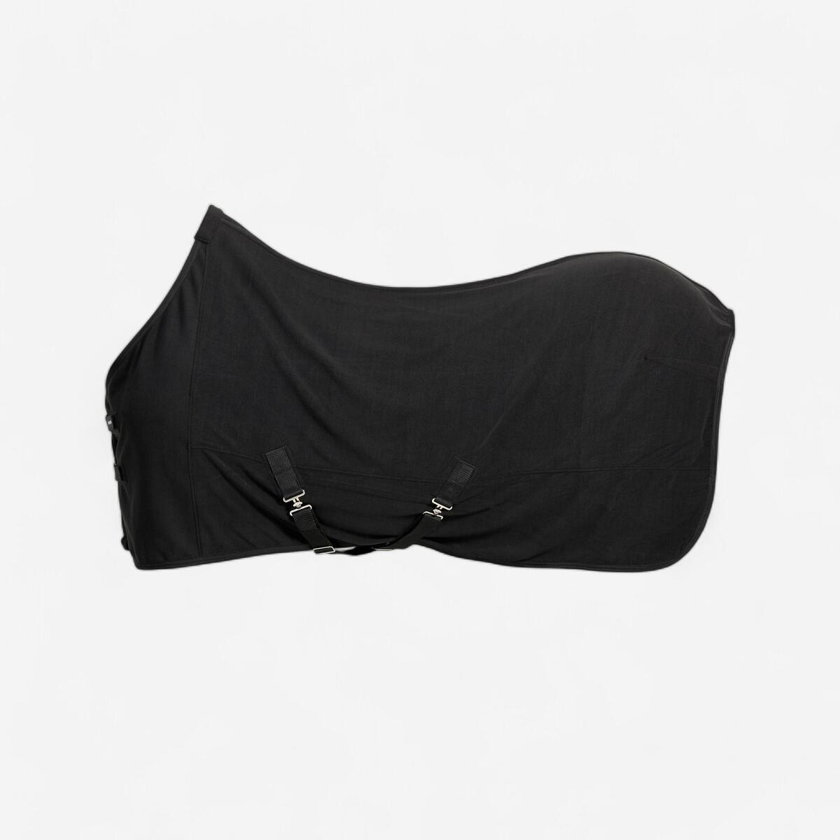 Chemise d'écurie équitation en polaire Cheval et Poney - Polaire basic noir