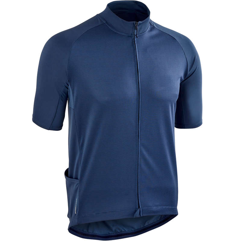 MEN WARM WEATHER ROAD CYCLING APPAREL Cycling - RC100 Cycling Jersey - Navy TRIBAN - Cycling