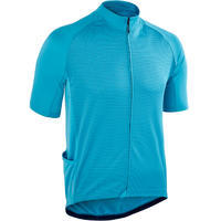 Men's Short-Sleeved Warm Weather Road Cycling Jersey RC100 - Blue