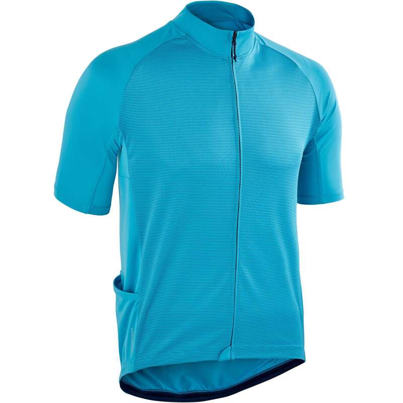 MEN WARM WEATHER ROAD CYCLING APPAREL Cycling - RC 100 Short Sleeve Cycling Jersey - Blue TRIBAN - Cycling