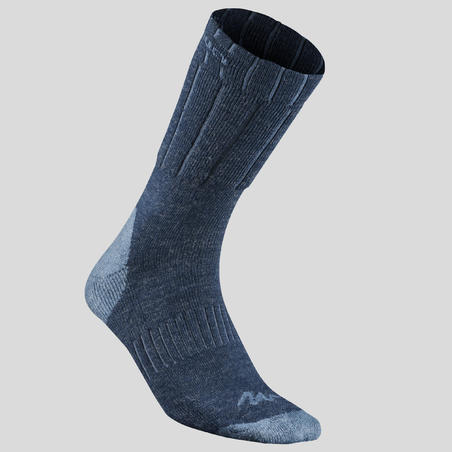Adult Snow Hiking Socks SH100 Warm Mid - Blue.