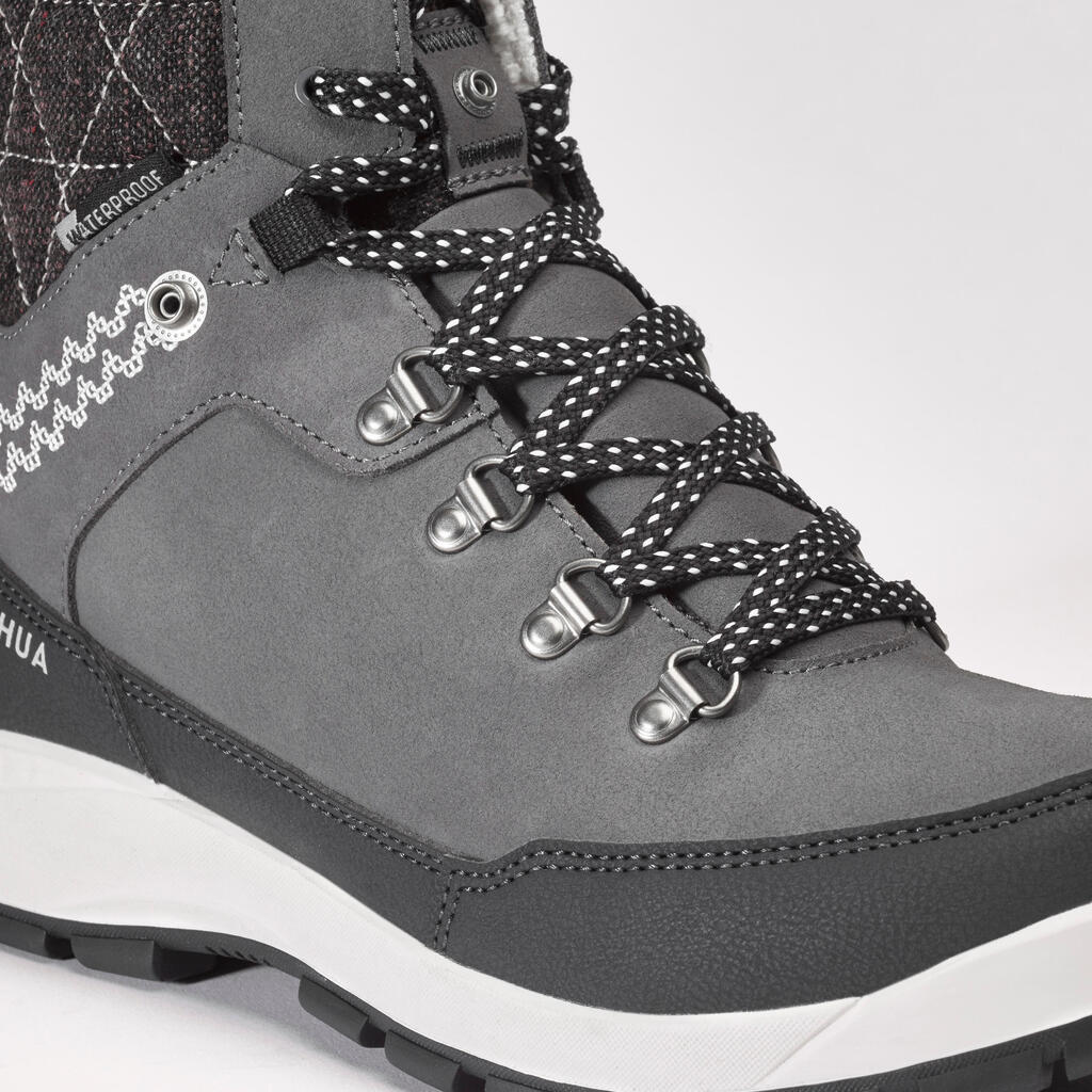 Winterschuhe Winterwandern SH500 Extra-Warm hoch Damen grau