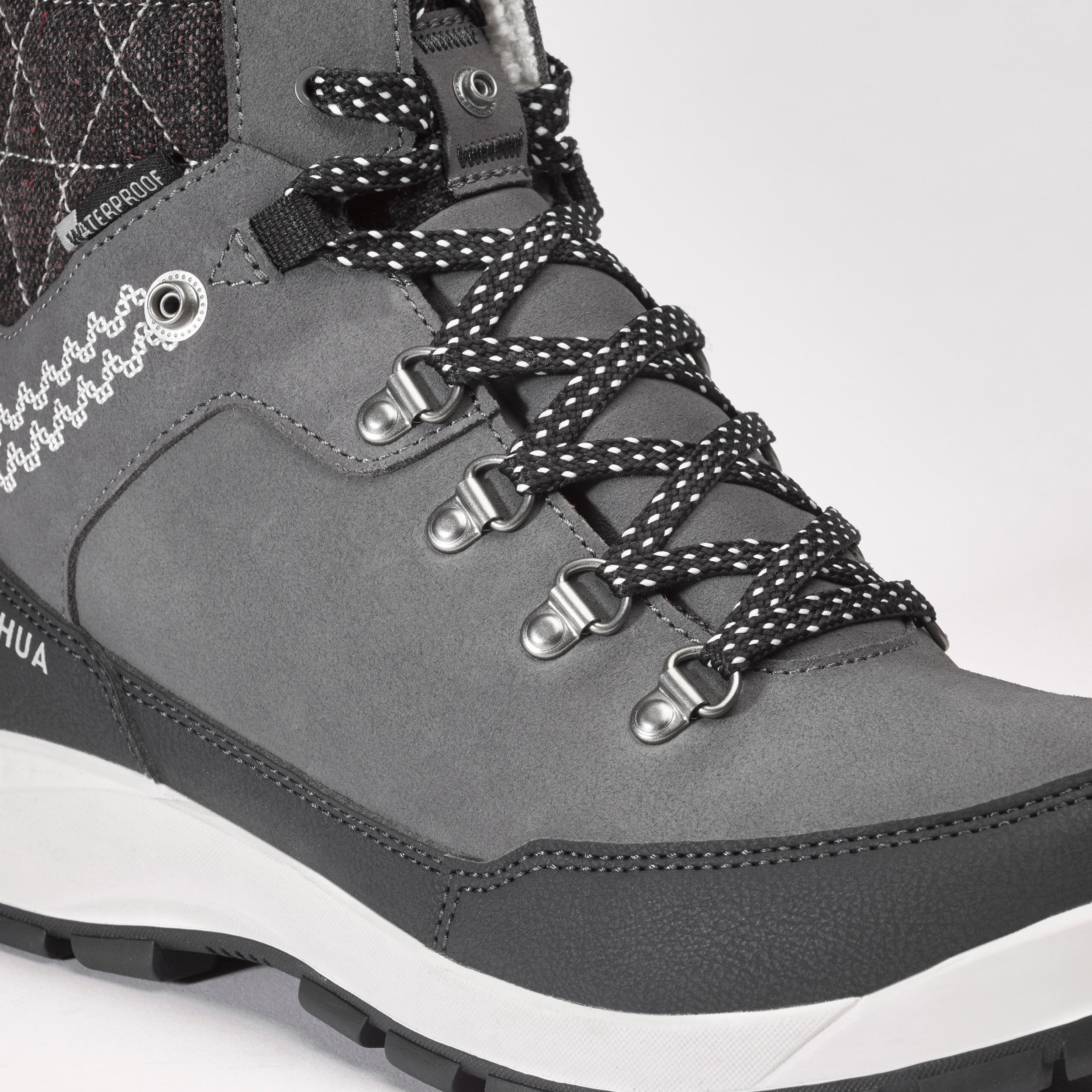 Women’s Snow Hiking Boots SH500 X-Warm High - Grey 8/12