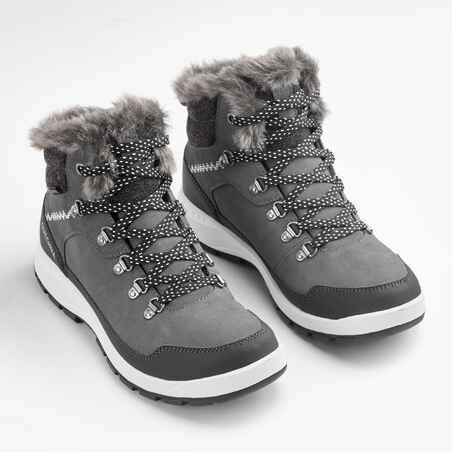 Women’s leather warm waterproof snow boots - SH900 Mid