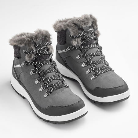Ботинки теплые водонепроницаемые для зимних походов средние женские SH500 Х–WARM