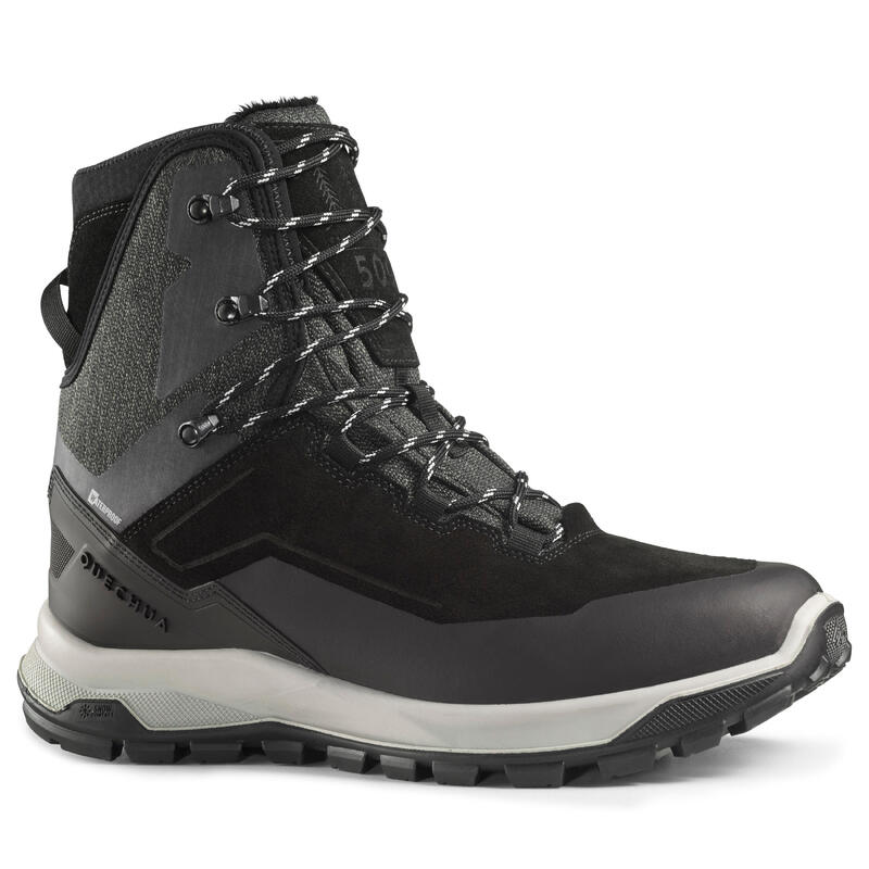 Men’s Warm and Waterproof Leather Hiking Boots - SH500 U-WARM