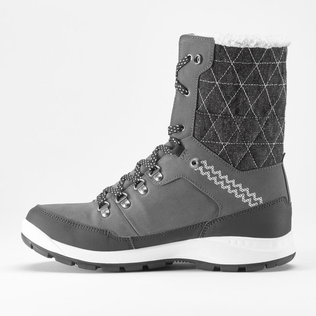 Winterschuhe Winterwandern SH500 Extra-Warm hoch Damen grau