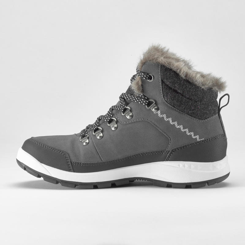 Chaussures de randonnée neige femme SH500 x-warm mid gris