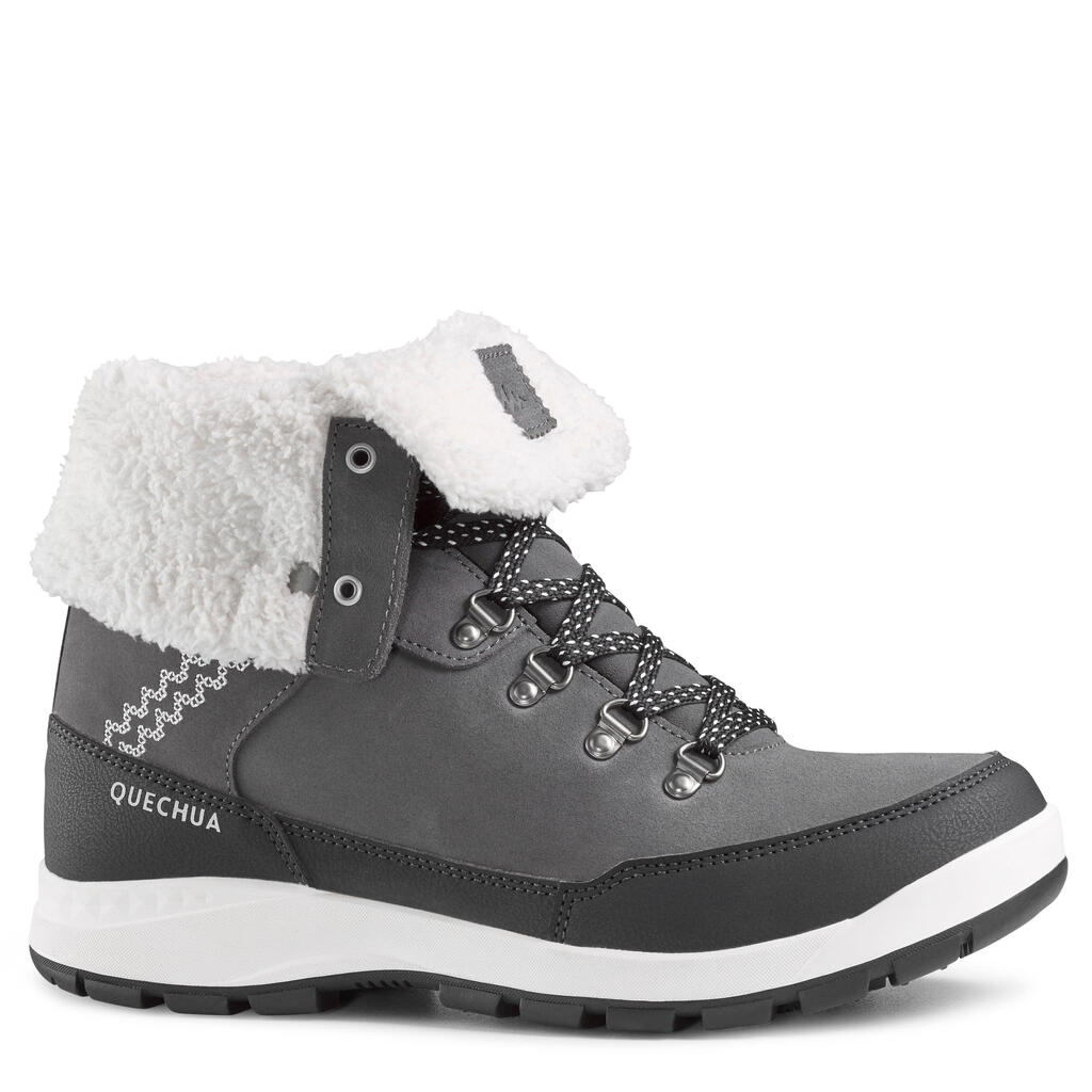 Winterschuhe Winterwandern SH500 Extra-Warm hoch Damen grau