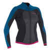 500 Women's Long Sleeve 2mm Neoprene Surfing Wetsuit Top - Blue/Pink